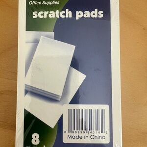 Note Pads 3"x 5" Blank Notepad, White Scratch Pads 50 Sheets Each 8 Pack New